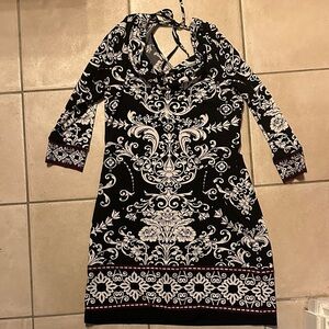 White House Black Market Black and White Floral Dress